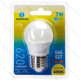 LED G45 Globe Bulb-E27-7W-4000K-620lm