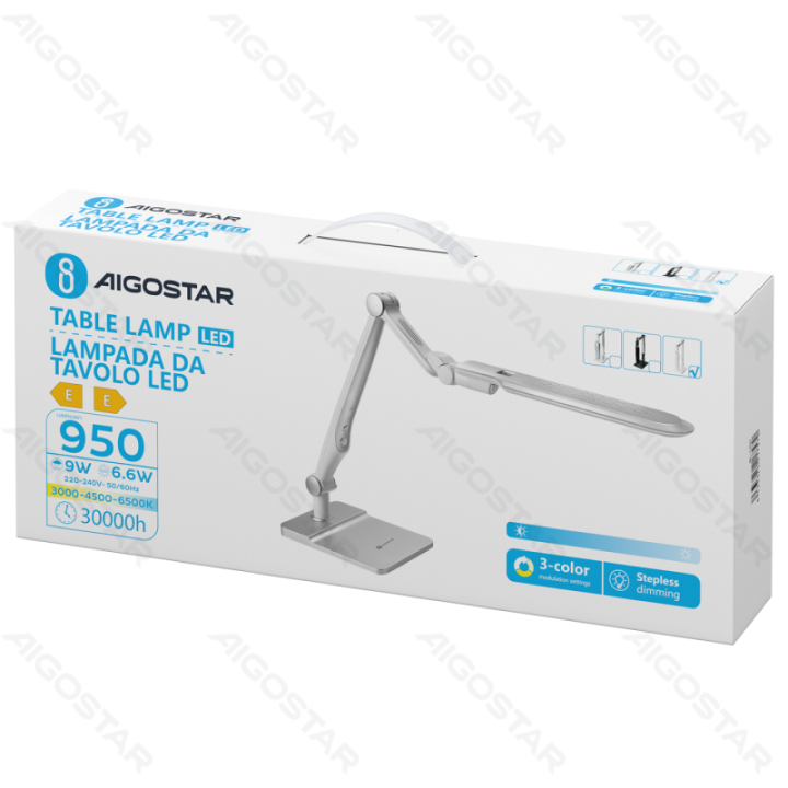LED Dimmable Table Lamp White 9W 3000-6500K