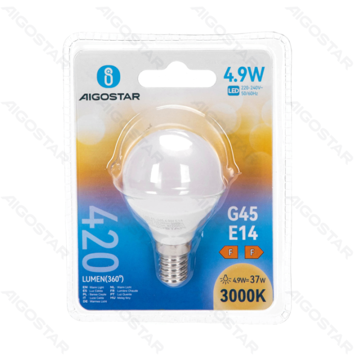 LED G45 Globe Bulb-E14-4.9W-3000K-420lm