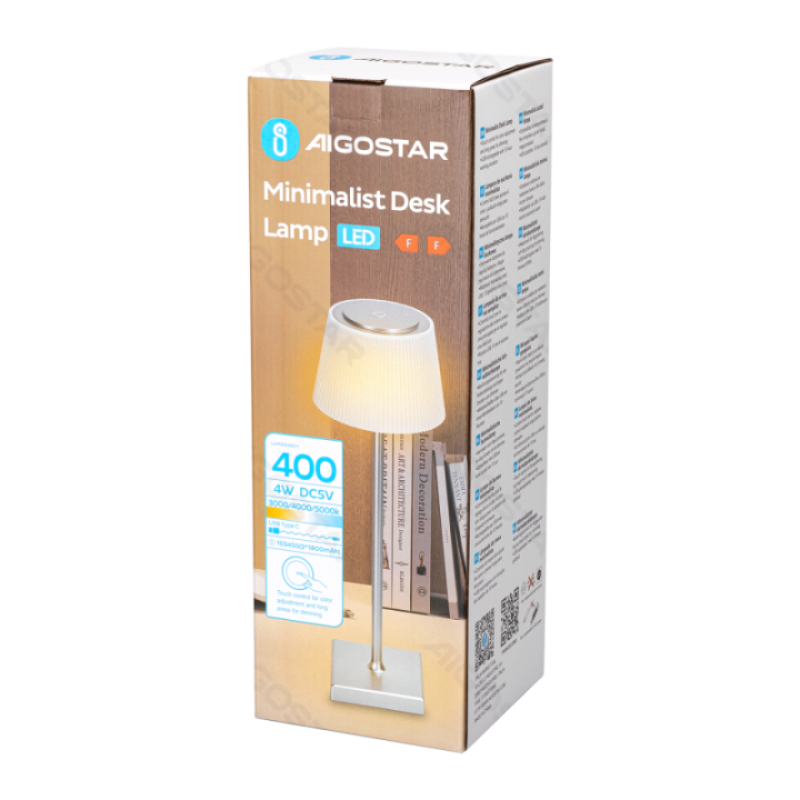 Rechargeable Desk Lamp 4W CCT Touch Dimming and Color Changing