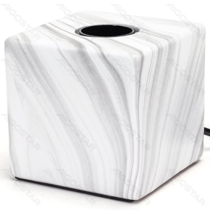 Table lamp base, Bulb not included, E27, Imitation marble pattern, Cubic