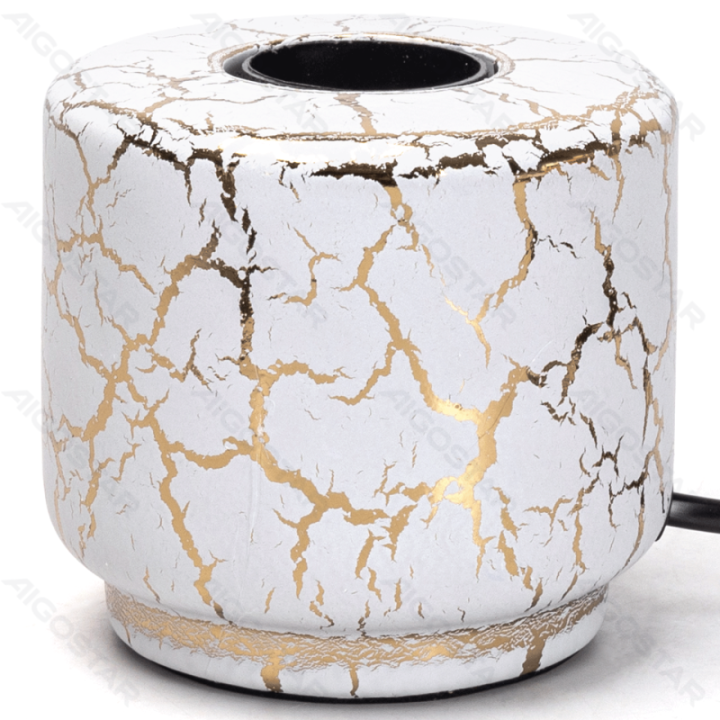 Table lamp base, Bulb not included, E27, Imitation marble pattern, Columnar