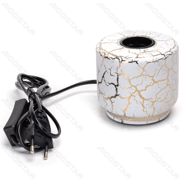 Table lamp base, Bulb not included, E27, Imitation marble pattern, Columnar