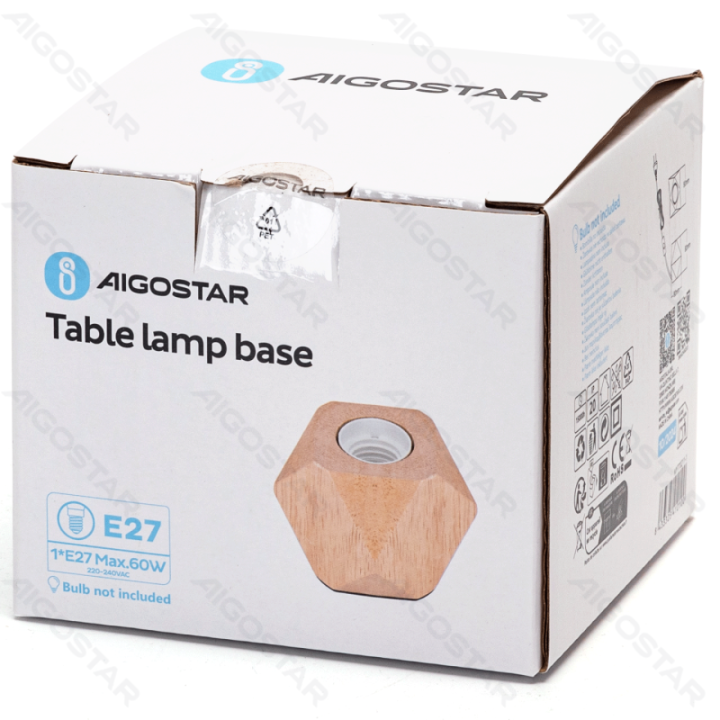 Table lamp (without light source)-MAX.60W-E27-Wooden