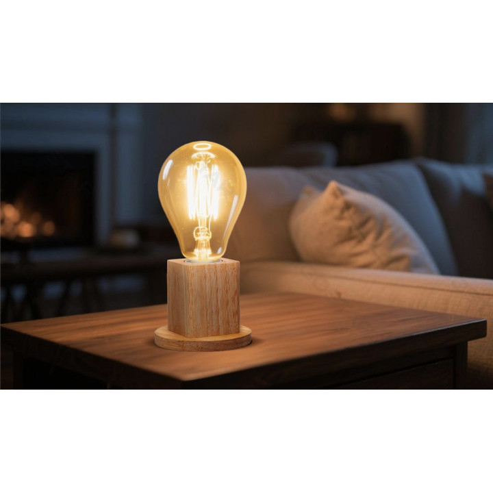 Table lamp (without light source)-MAX.60W-E27-Wooden
