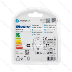LED G45 Globe Bulb-E14-4.9W-3000K-420lm-2 pcs