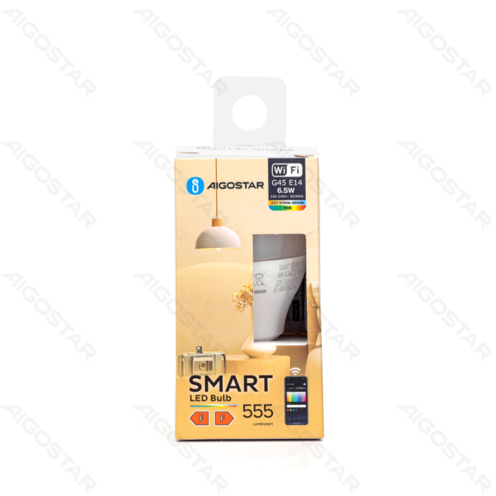 WB-Smart bulbs-G45-6.5W-RGB+2700K-6500K-555lm-E14
