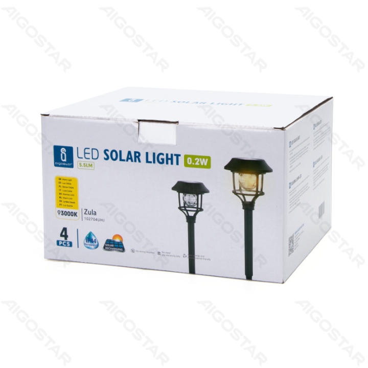 LED Solar Lawn Lights (4 pcs) 3000K