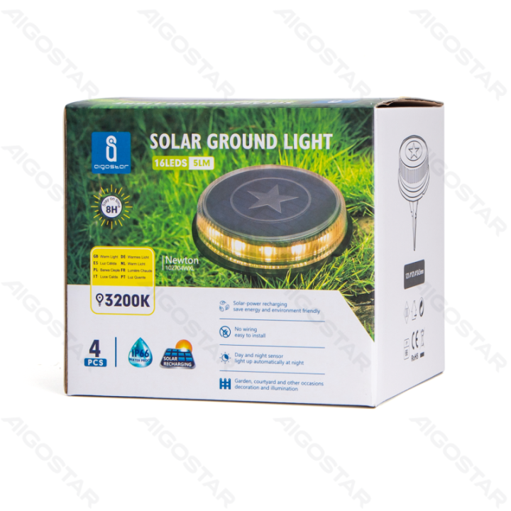 LED Solar Lawn Lights (4 pcs) 3200K