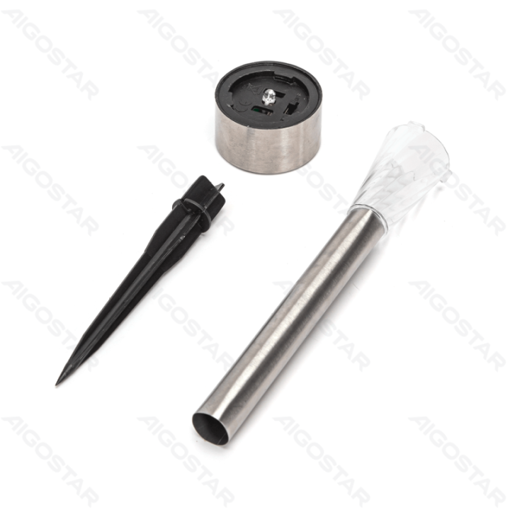 LED Solar Ambient Lawn Light Stainless Steel Oblique Thread 6500K