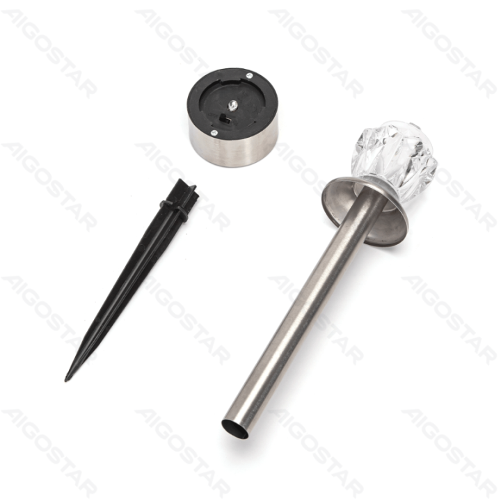 LED Solar Ambient Lawn Light Stainless Steel Diamond RGB