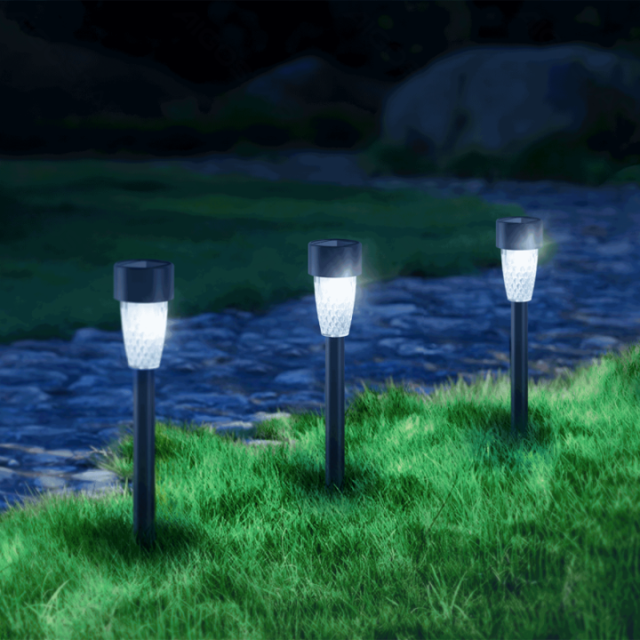 LED Solar Ambient Lawn Light Plastic Bean Pattern 6500K