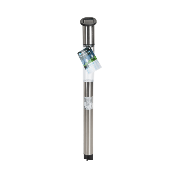 LED Solar Ambient Lawn Light Stainless Steel High Post Stake 6500K