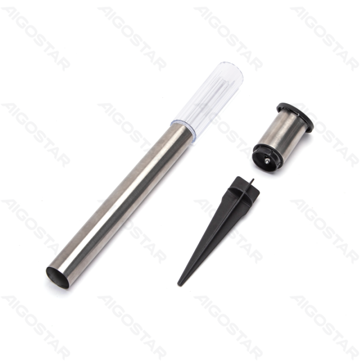 LED Solar Ambient Lawn Light Stainless Steel High Post Stake 6500K