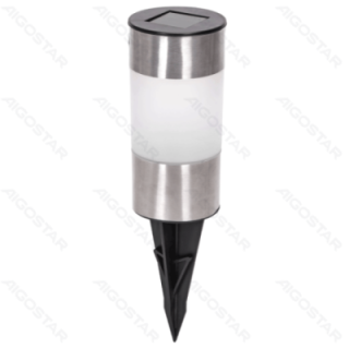 LED Solar Ambient Lawn Light Stainless Steel Small Pillar 6500K