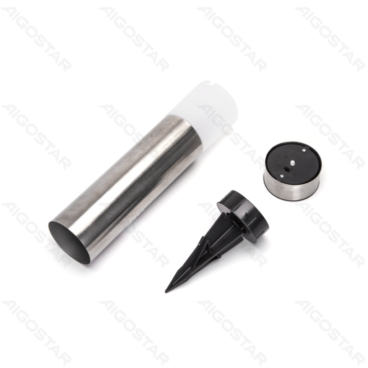 LED Solar Ambient Lawn Light Stainless Steel Medium Pillar 6500K