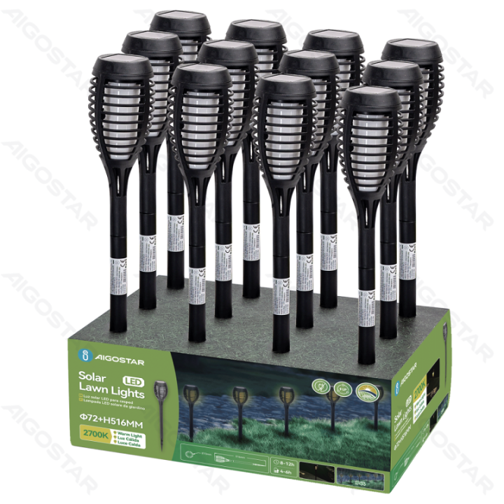 LED Plastikinė saulės lauko liepsna 2700K