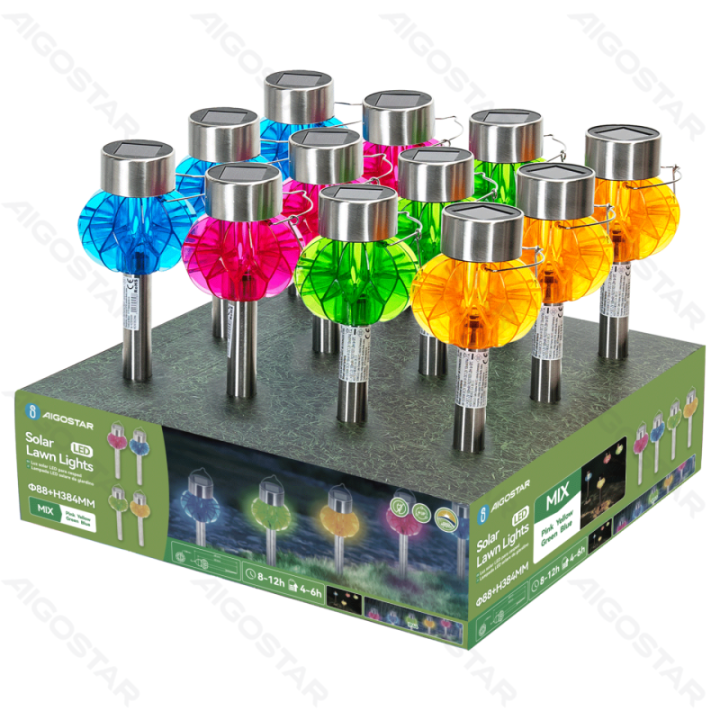 LED Nerūdijančio plieno saulės lauko įvairiaspalvė gėlių šviesa