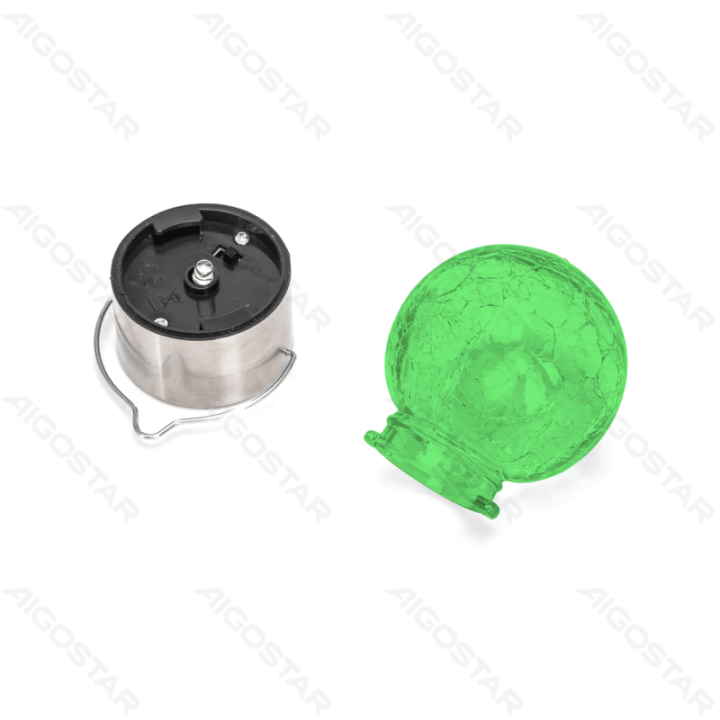 LED Solar Ambient Lawn Light Stainless Steel Cracked Ball RGB