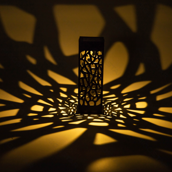 LED Solar Ambient Lawn Light Plastic Hollow 2700K