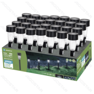 LED Solar Ambient Lawn Light Plastic Bean Pattern 6500K