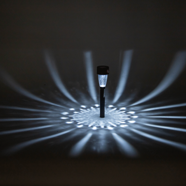 LED Solar Ambient Lawn Light Plastic Bean Pattern 6500K