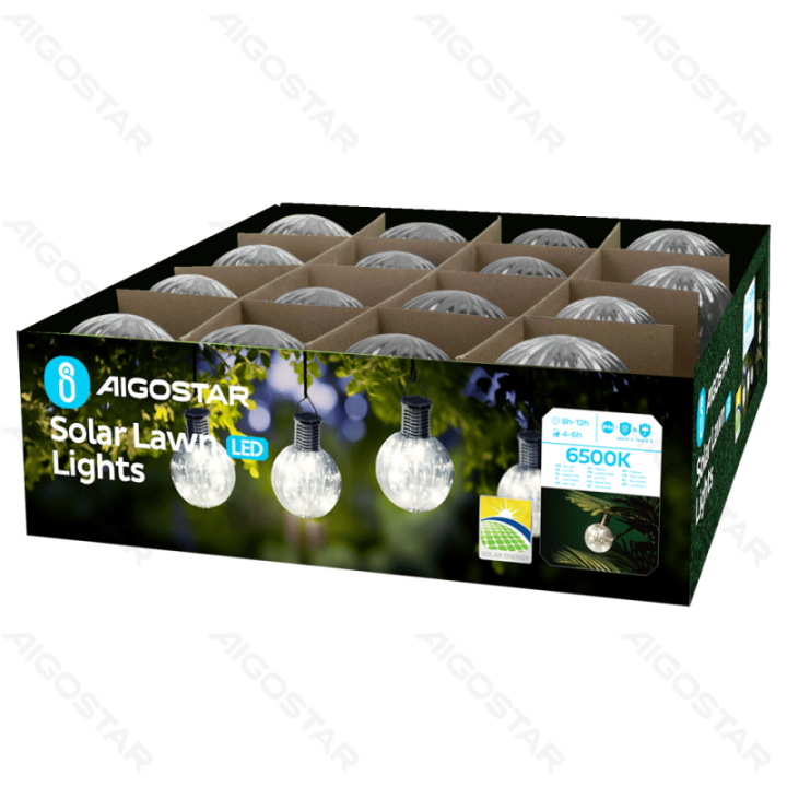 LED Solar Atmosphere Lawn Light Stainless Steel Hanging Light 6500K