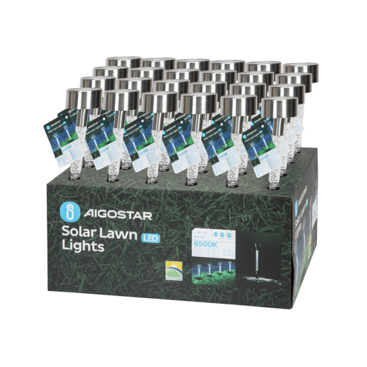 LED Saulės lauko šviestuvas nerūdijančio plieno — burbulinis įkišamas į žemę 6500K