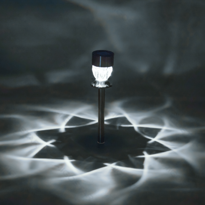 LED Solar Ambient Lawn Light Stainless Steel Diamond 6500K