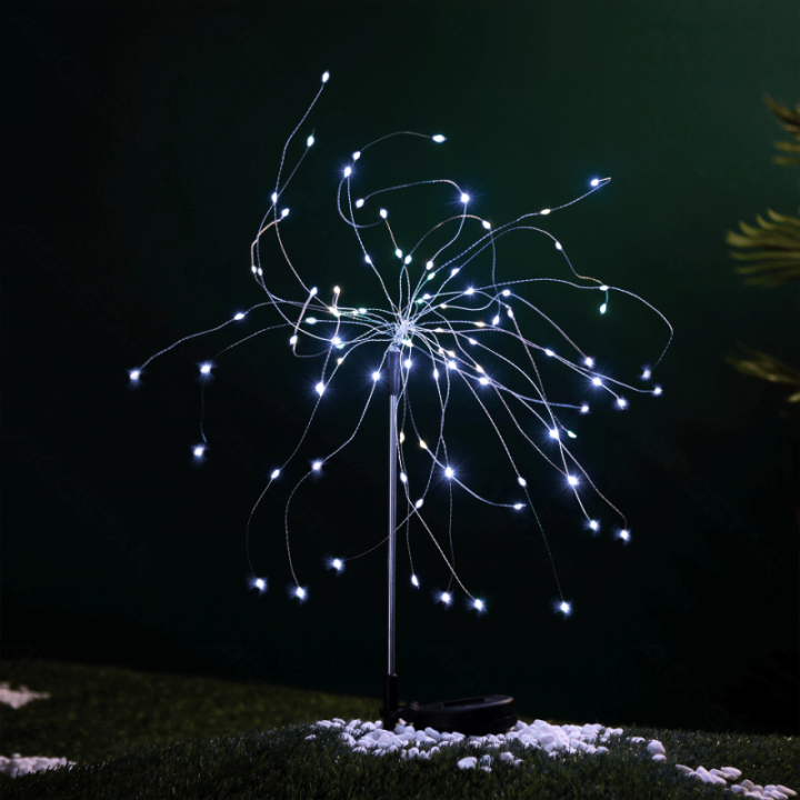 LED Solar Ambient Lawn Light Stainless Steel Gypsophila 6500K