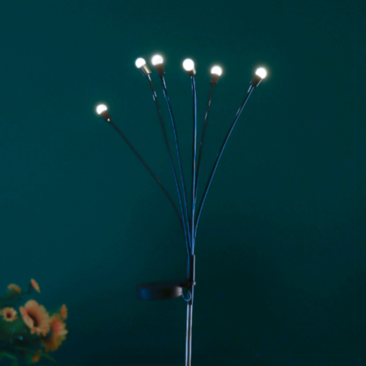 LED Solar Ambient Lawn Light Stainless Steel Fireflies 6500K