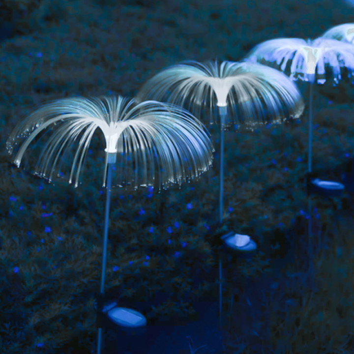 LED Solar Ambient Lawn Light Stainless Steel Jellyfish 6500K