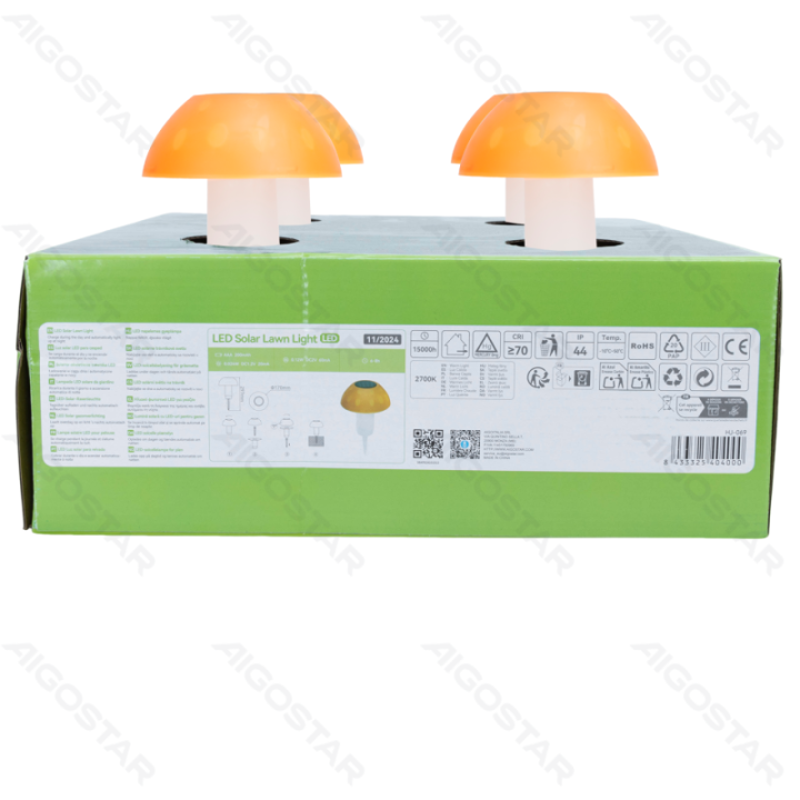 Solar lawn light, Plastic, Big mushroom 2700K