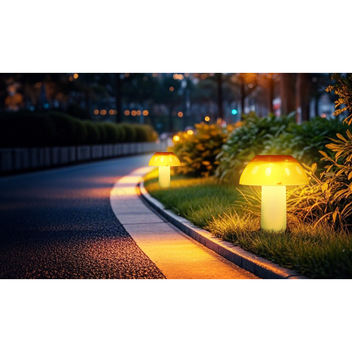 Solar lawn light, Plastic, Big mushroom 2700K