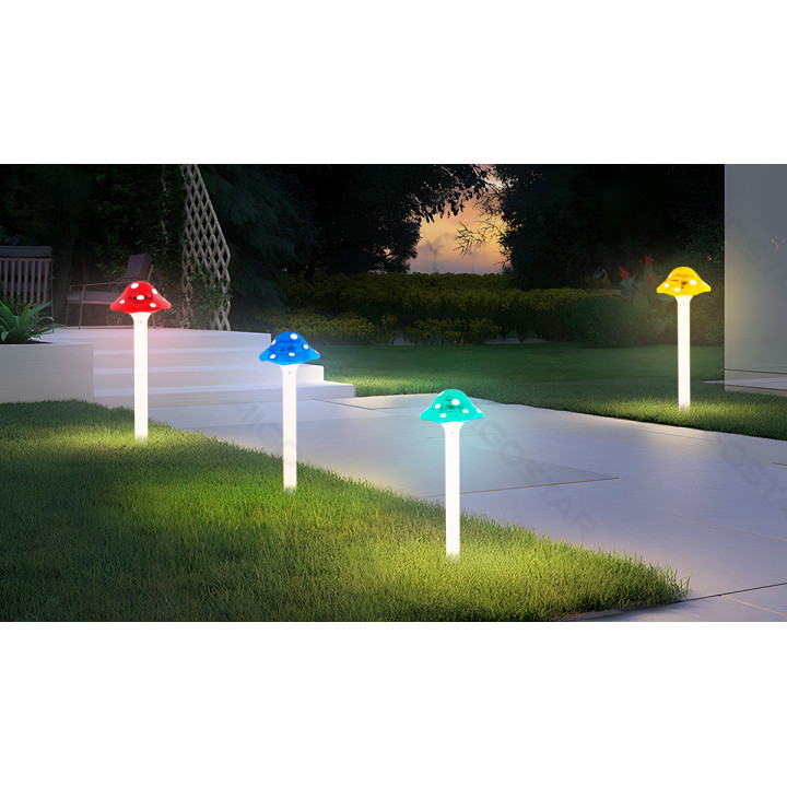 Solar lawn light, Plastic, Small mushroom 2700K