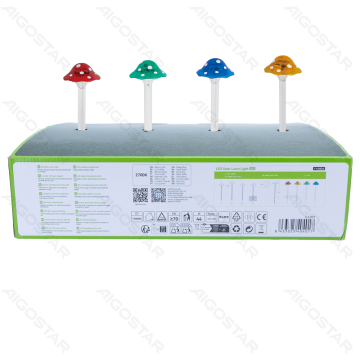 Solar lawn light, Plastic, Small mushroom 2700K