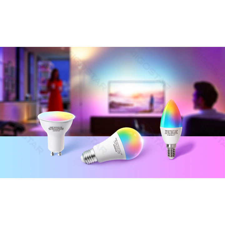 Bluetooth MESH G45 E14 6.5W RGB+CCT 2pcs ,with remote control