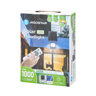 LED saulės prožektorius 100W 1000lm 6500K IP65