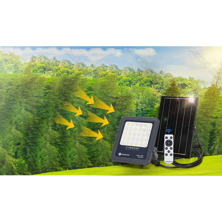 LED saulės lauko prožektorius 100W 1000lm 6500K IP65