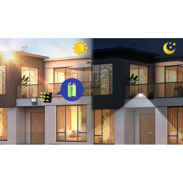 LED saulės lauko prožektorius 100W 1000lm 6500K IP65