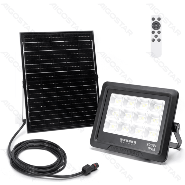 LED solar floodlight 200W 2000lm 6500K IP65