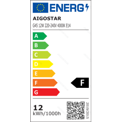 LED lemputė G45 12W 4000K 1170lm E14