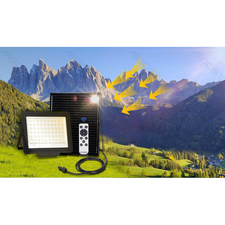 LED solar floodlight 200W 2000lm 6500K IP65
