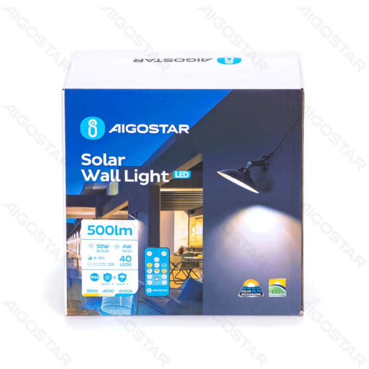 LED Solar Wall Light 50W 3000K/4000K/6500k