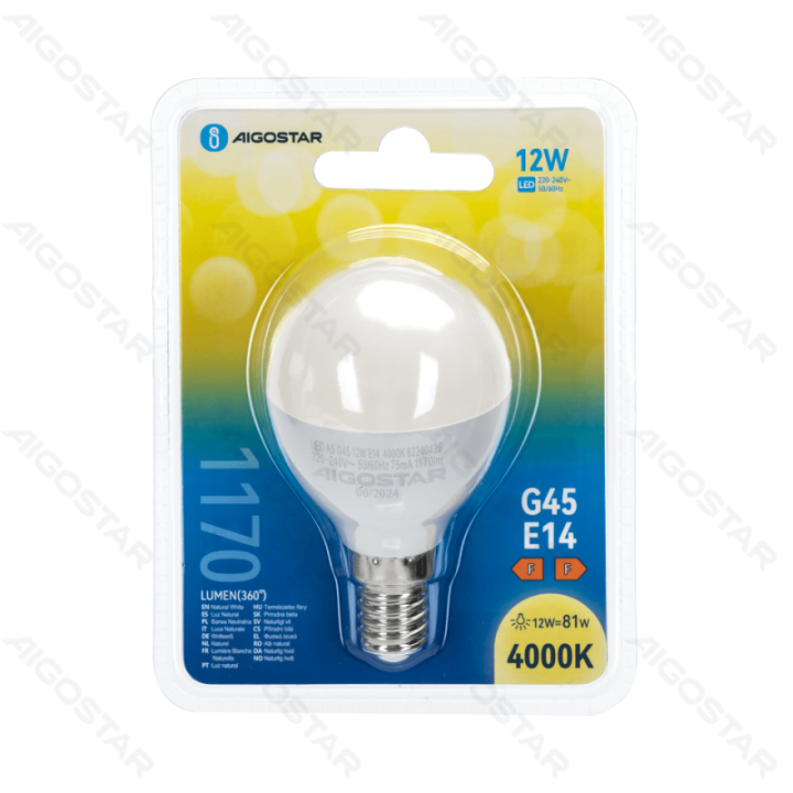 LED lemputė G45 12W 4000K 1170lm E14