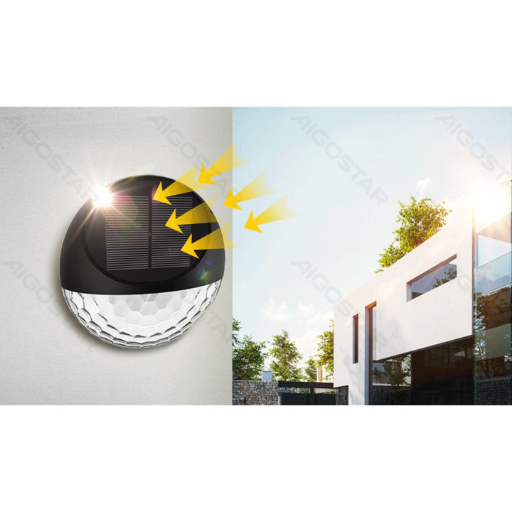 LED solar wall light black 2700K