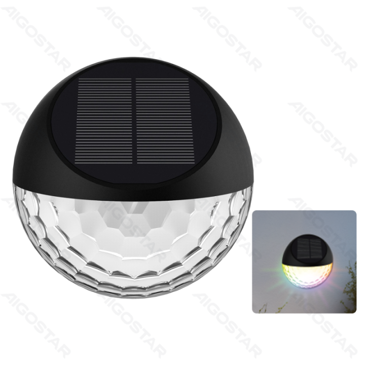 LED saulės sieninis šviestuvas juodas RGB