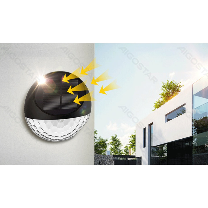 LED saulės sieninis šviestuvas juodas RGB