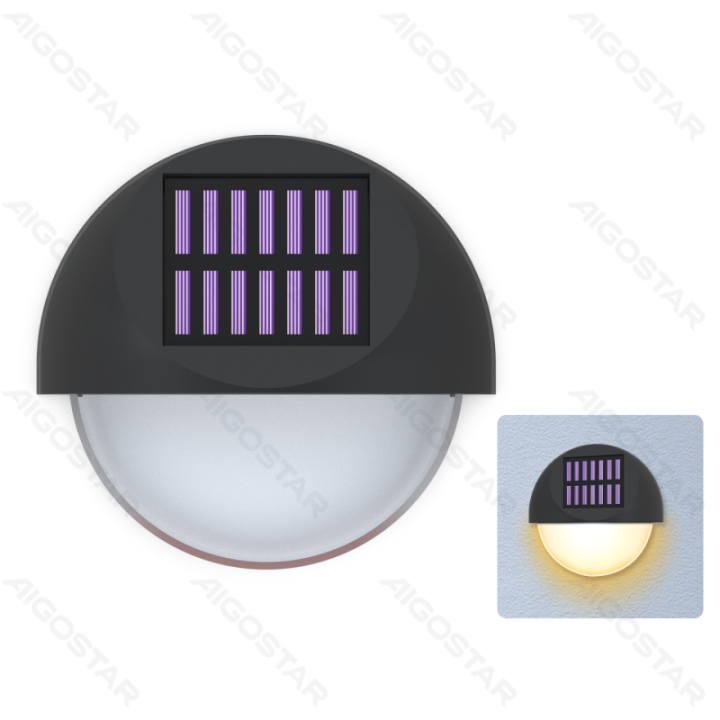 LED solar wall light black 2700K