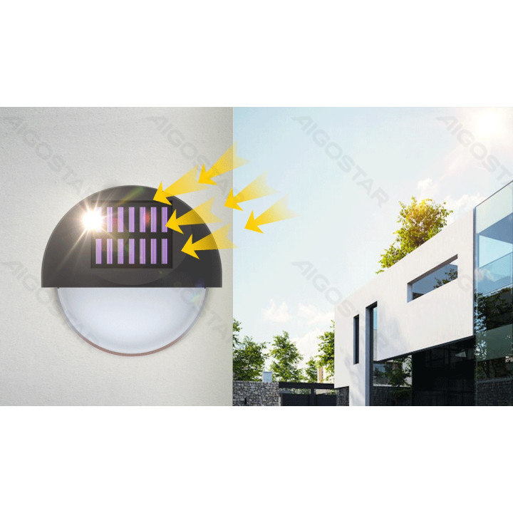 LED saulės sieninis šviestuvas juodas 2700K